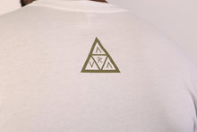 Load image into Gallery viewer, White Aura Tee - Olive Green Logo