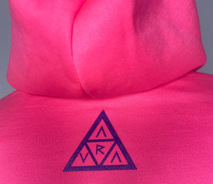 Neon Pink - Aura Hoodie - Purple Logo