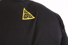 Load image into Gallery viewer, Black Aura Tee - Yellow Logo
