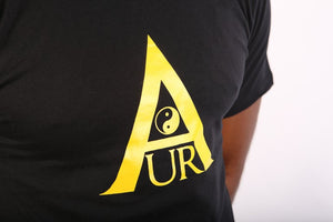 Black Aura Tee - Yellow Logo
