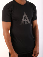 Load image into Gallery viewer, Black Aura Tee  - Black Logo
