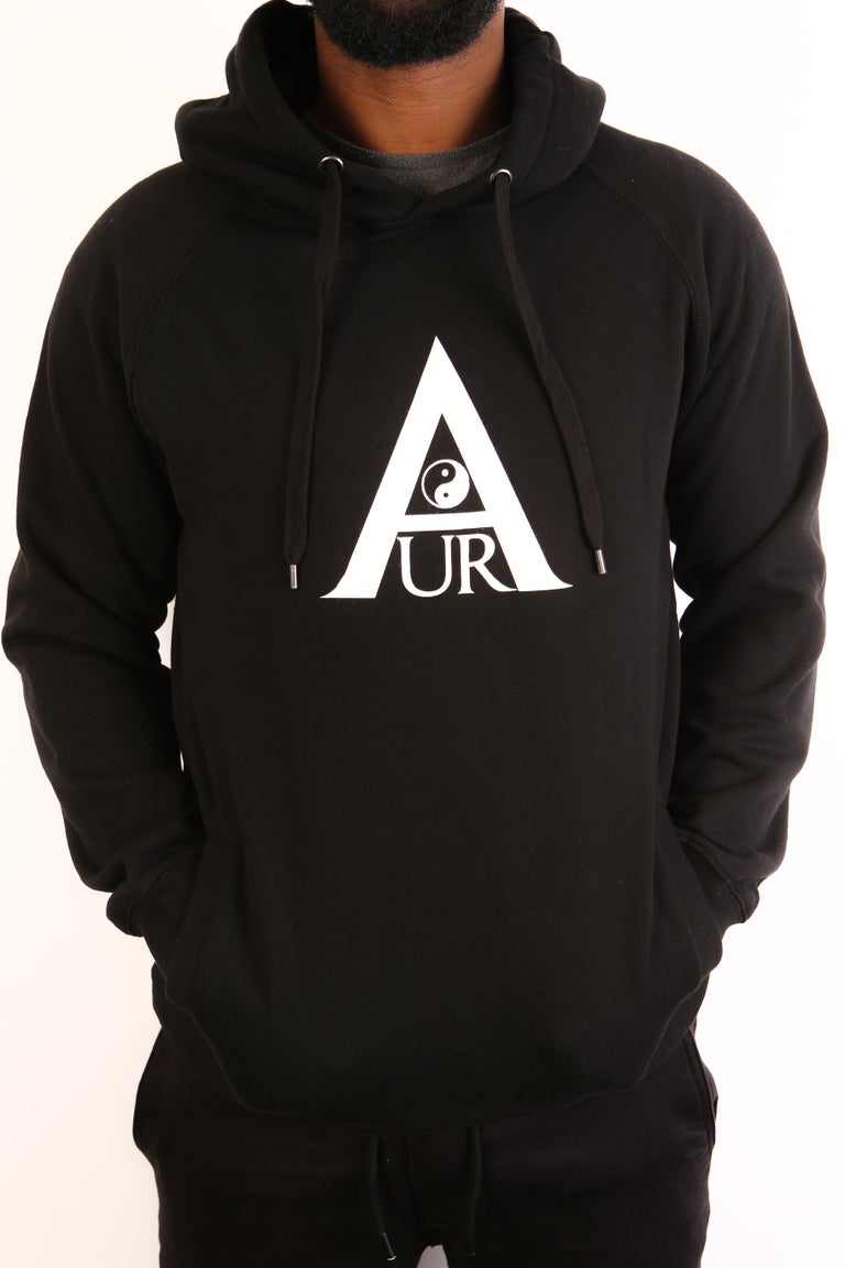 Black White Logo - Aura Hoodie