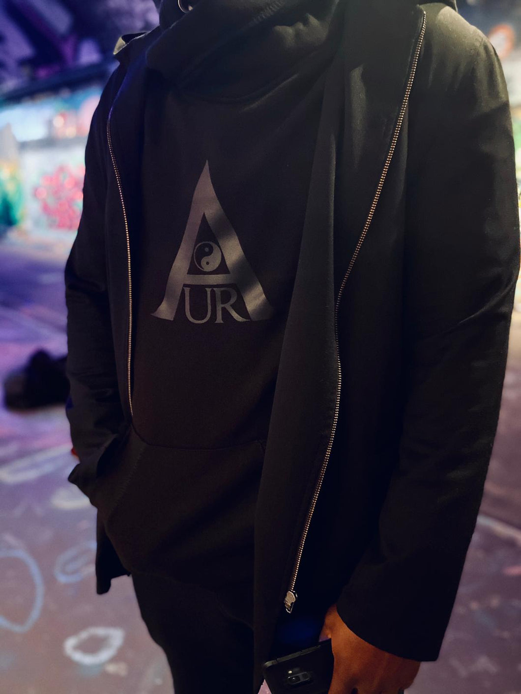 Black on Black - Aura Hoodie