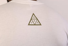 Load image into Gallery viewer, White Aura Tee - Olive Green Logo
