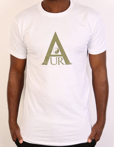 White Aura Tee - Olive Green Logo