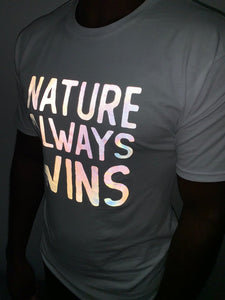 Nature Always Wins - Reflective White Tee