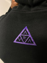 Load image into Gallery viewer, Black Hoodie - Purple Logo
